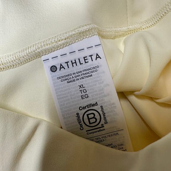 Athleta Ultra High Rise 7/8 Elation Leggings Light Yellow Glow Women's Sz XL NWT - Picture 5 of 11